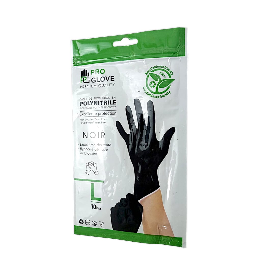 Gants proglove noir 10pcs L