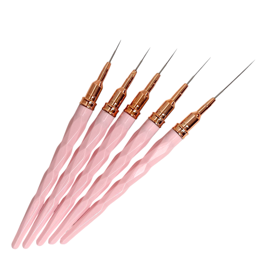 Pinceau nail art rose 5pcs 1