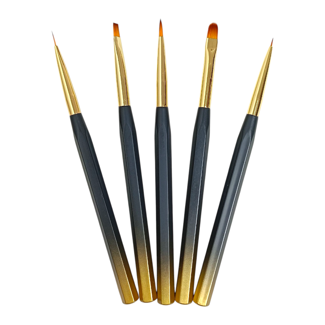Pinceaux Onglerie  gold 5pcs