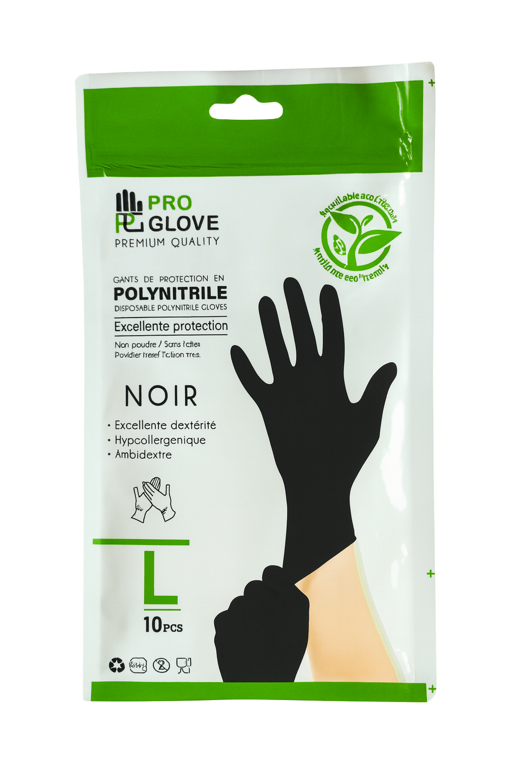 Gants proglove noir 10pcs L