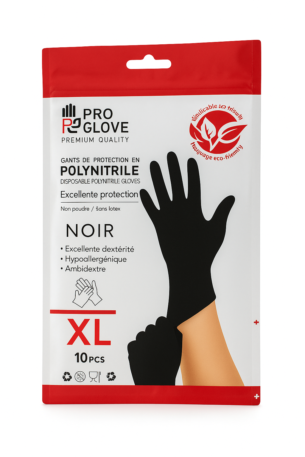 Gants proglove noir 10pcs XL