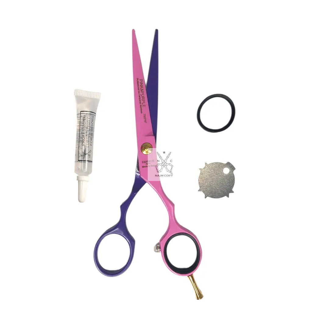 Ciseau henbor droit  rose & violet BLIDI