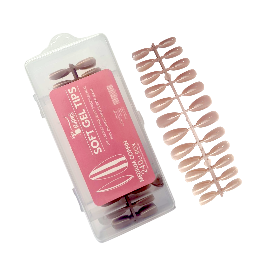 Capsule Boite Soft Gel Tips MEDIUM COFFIN 240pcs