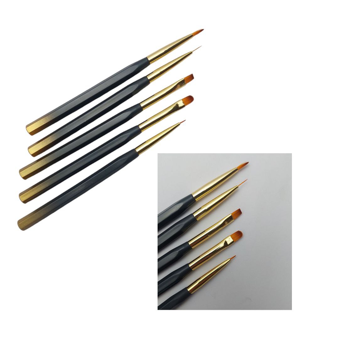 Pinceau Onglerie GOLD 5PCS