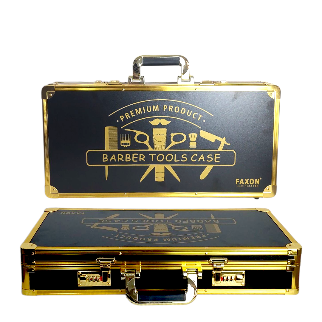 Valise diplomatique gold barber tools