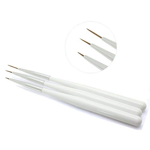 Pinceaux Nail Art 3pcs BLANC