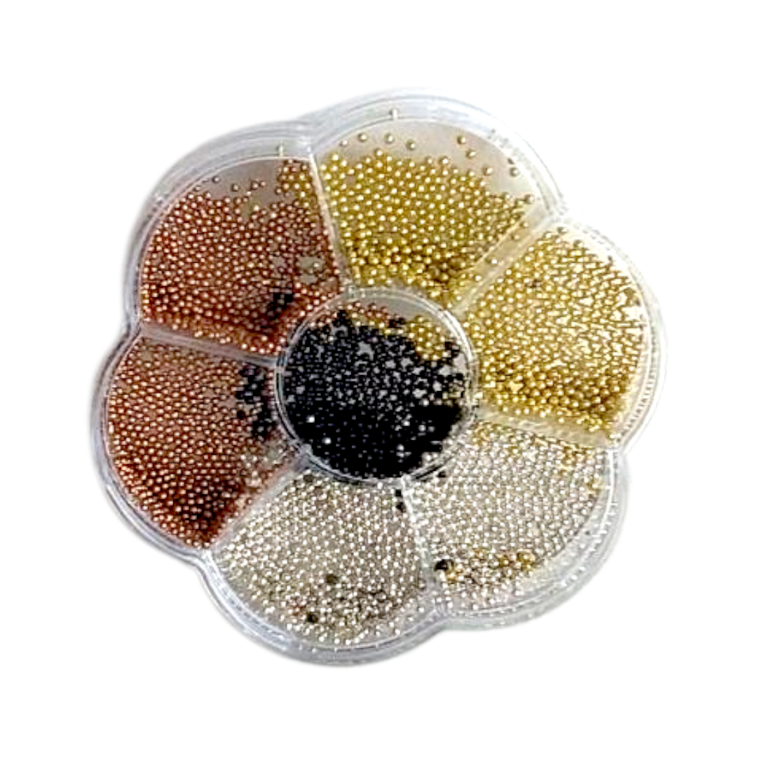 Boite décoration onglerie boule colorées