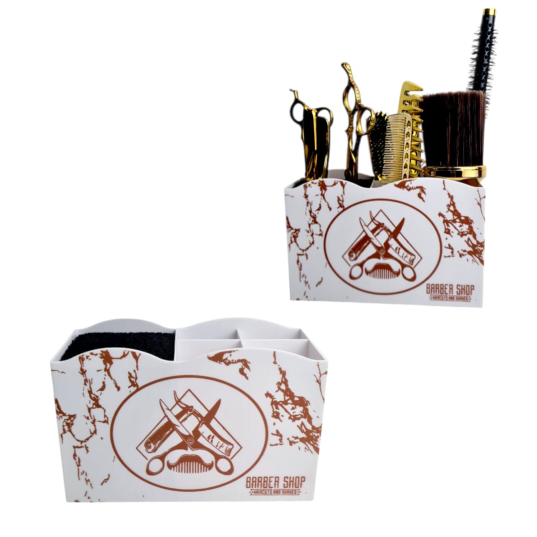 Support materiel Barber shop en plastique noir 02