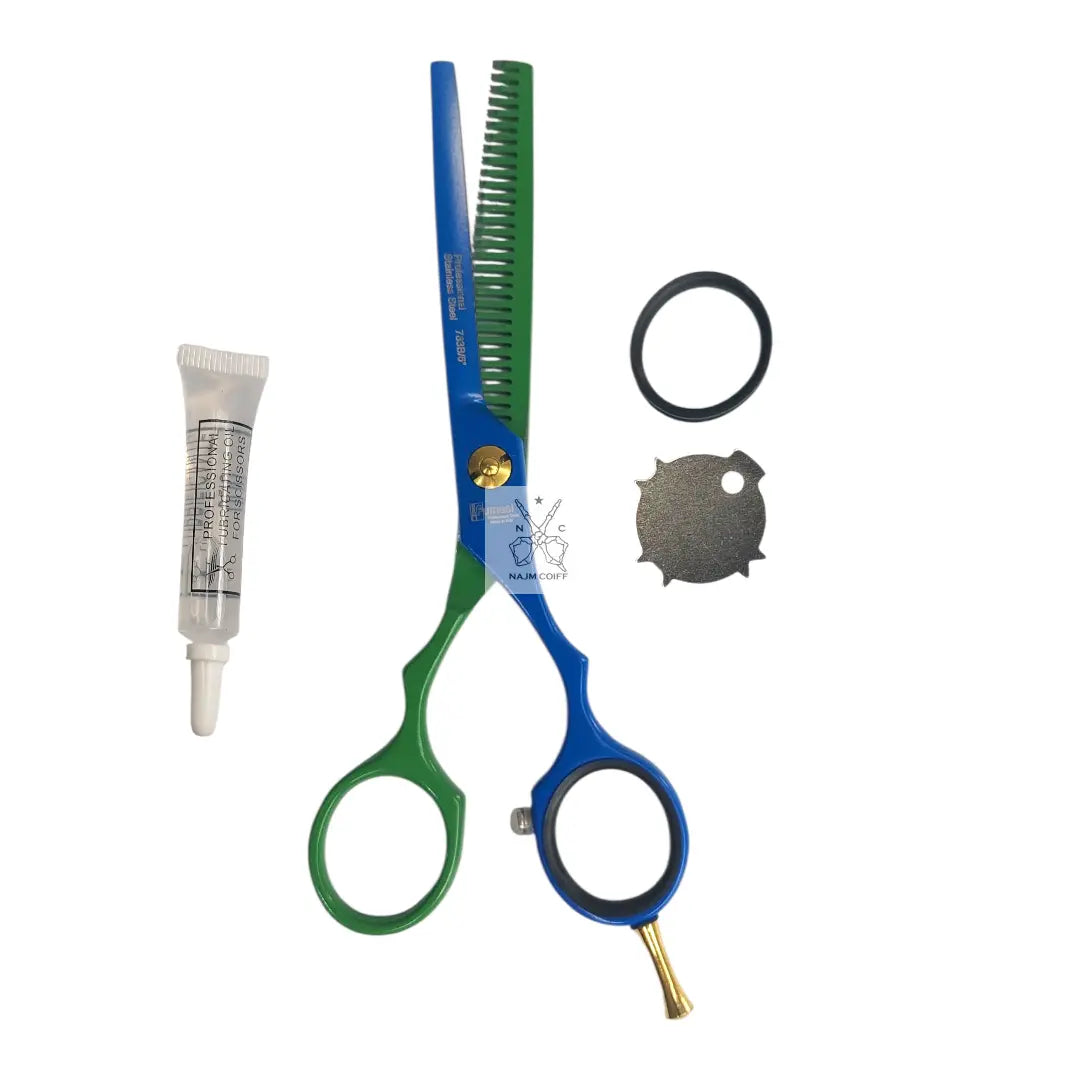 Ciseau fumasi effilet vert & bleu BLIDI