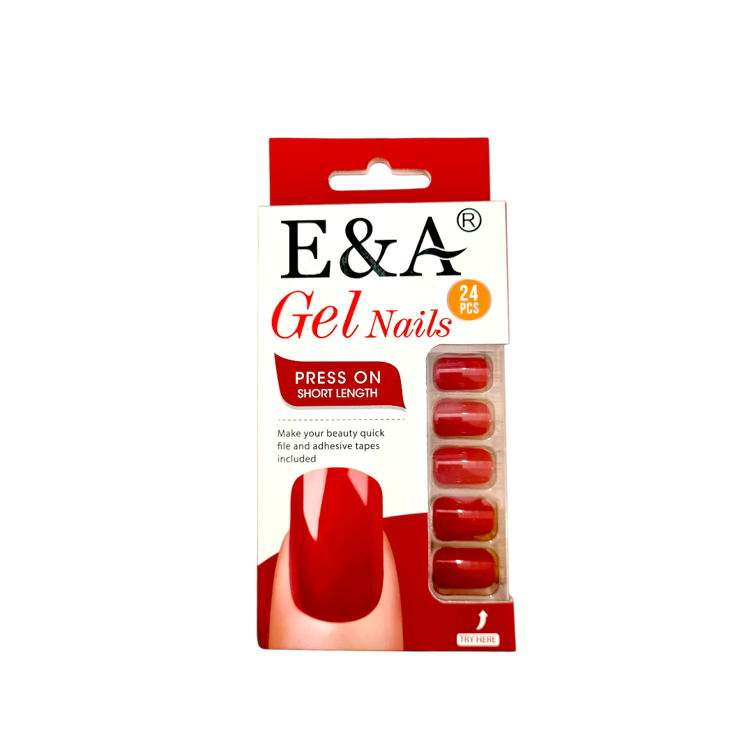 Faux ongles gel nail E&A  01 rouge