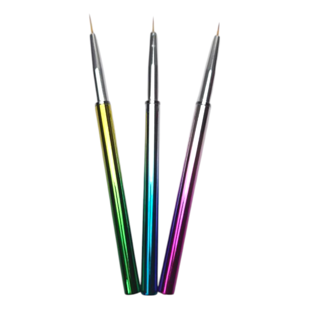 Pinceau Onglerie 3pcs Nail Art COLORFUL