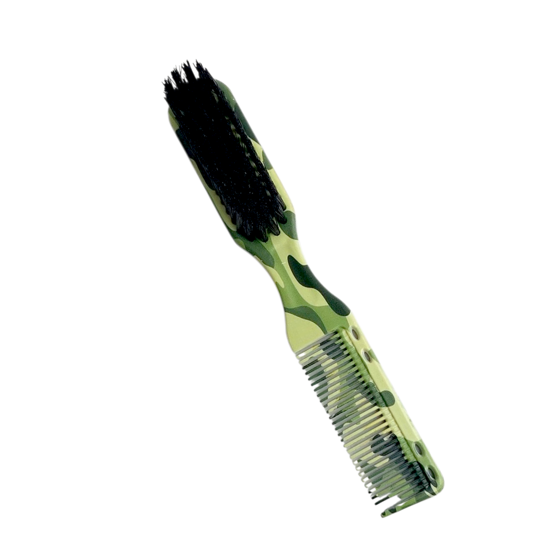 peigne brosse 2en1 verte militaire