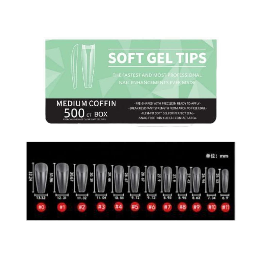 Capsule Boite Soft Gel Tips MEDIUM COFFIN 500ct