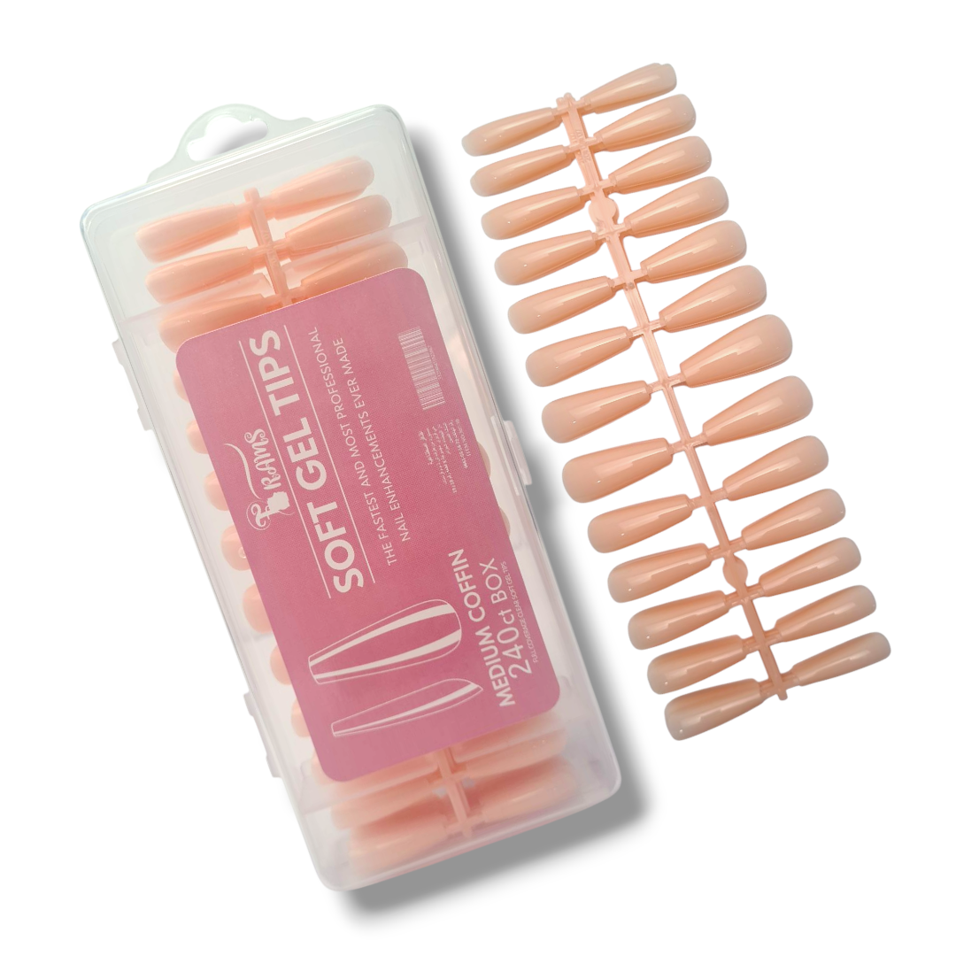 Capsule Boite Soft Gel Tips MEDIUM COFFIN 240pcs